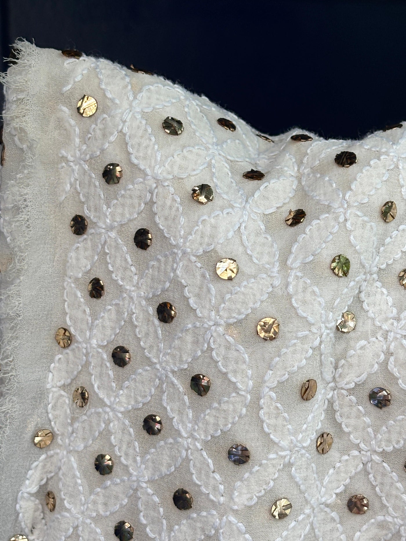 Indian Mukesh Embroidery, 44" wide and 3 yards long.[17689]