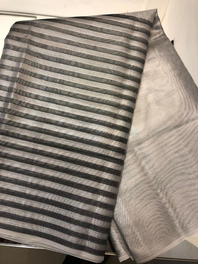 Tissue  sheer 44" wide 22" of each color half and half grey and silver white [18497]