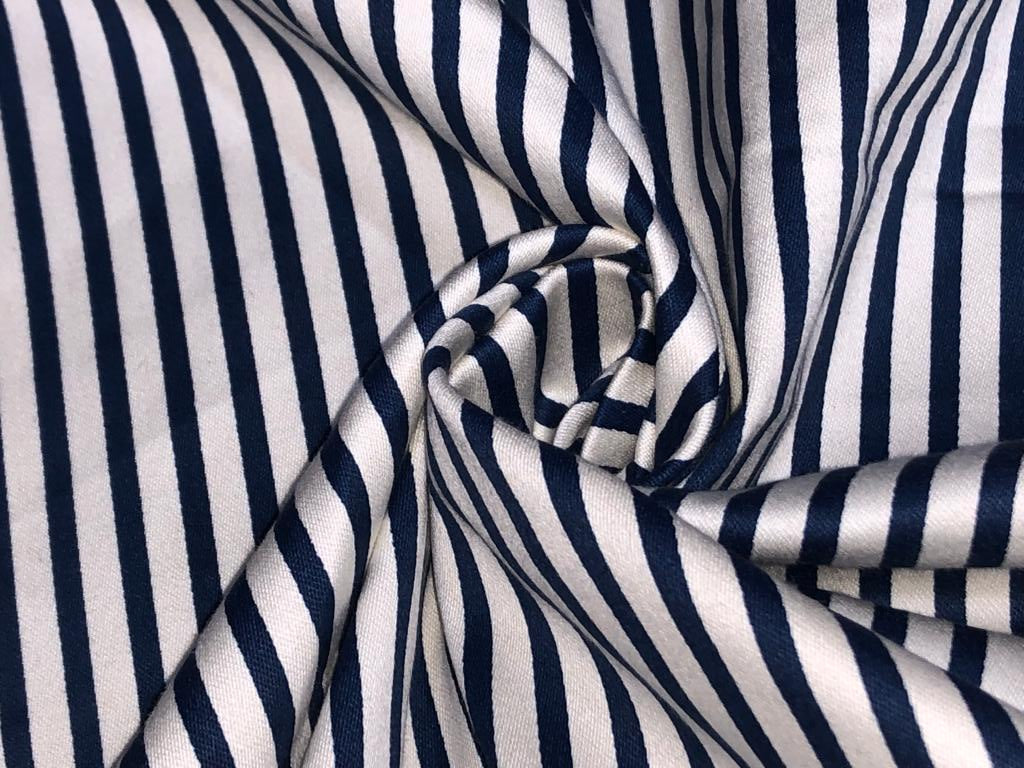 100% Cotton Denim  Fabric 58" wide available in 2 different stripe designs both navy and white stripes [15597/98]
