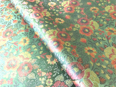 Silk Brocade fabric 44" wide Floral Jacquard available in 5 colors BRO 919 NAVY, GREEN ,DEEP BURGANDY,GOLD,RED[15714-15718]