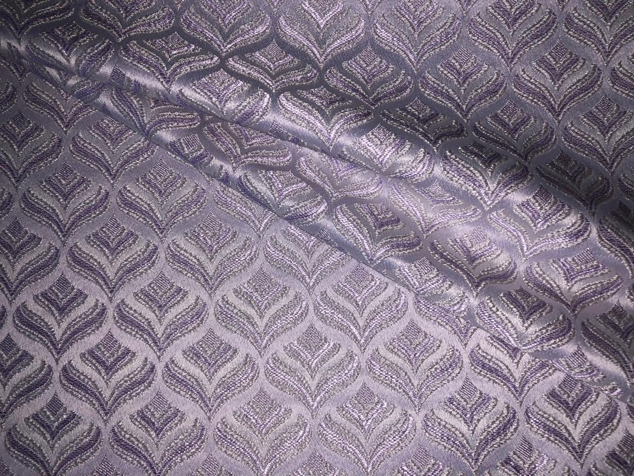 Silk Brocade fabric 56" lilac jacquard  with subtle metallic silver BRO1062[1]