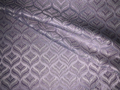 Silk Brocade fabric 56" lilac jacquard  with subtle metallic silver BRO1062[1]