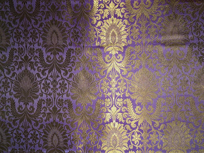 Silk Brocade fabric 44" wide with metallic gold jacquard  lilac color BRO805(2)NEW/BRO825[2]