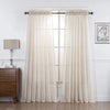 100% Cotton Gauze Tab Curtain, 44 inches X 108 inches*IVORY  colour Tab OR Rod top OR Pencil Pleated OR Rod Top With Fringe Sheer Curtains
