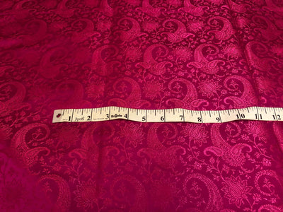 Silk Brocade fabric self jacquard paisleys available in 3 colors red , pink and coral BRO1100[1/2/3]