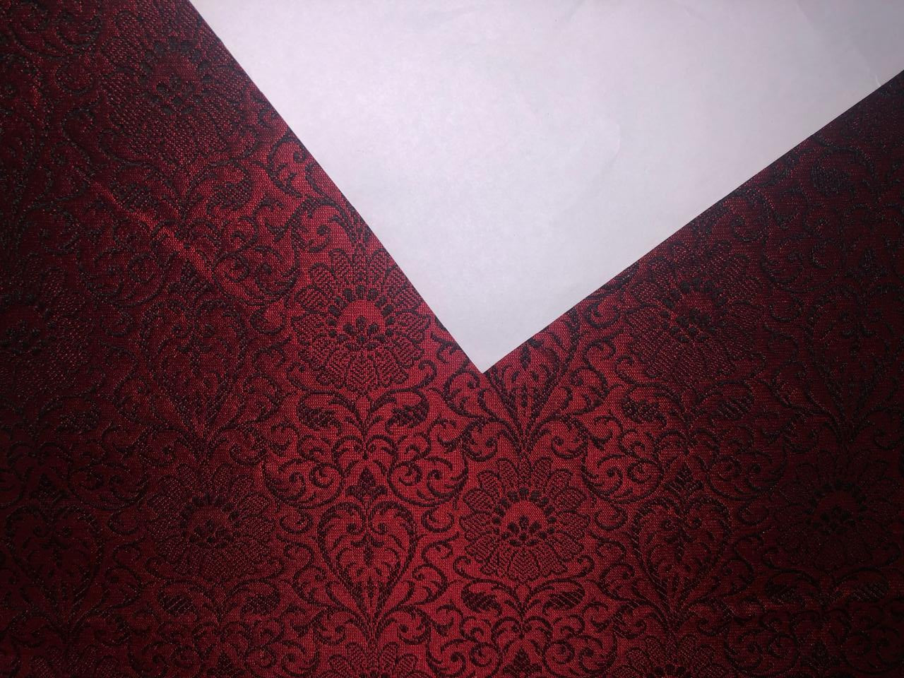 BROCADE MAROON X BLACK COLOUR 44" wide available in 4 colors red,purple,green and blue BRO327[1/2/3/4]