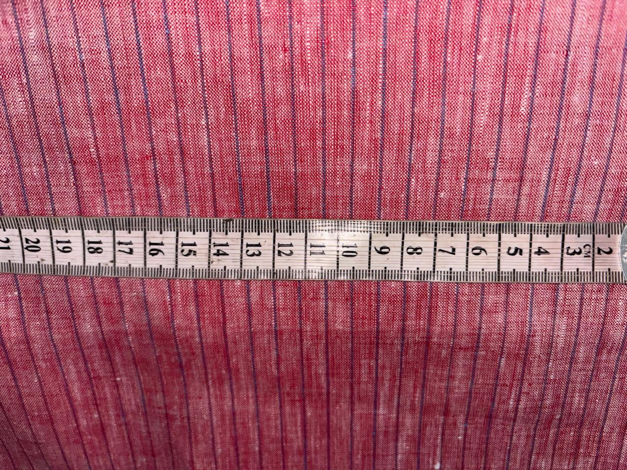 100% Linen stripe 60's Lea Fabric red and blue stripe58" wide [17193]
