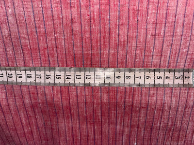100% Linen stripe 60's Lea Fabric red and blue stripe58" wide [17193]