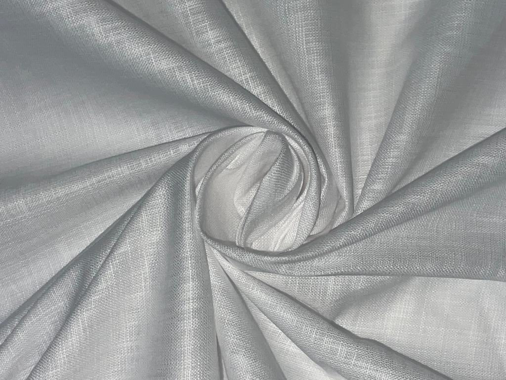 100% LINEN white color fabric 58" wide [15337]