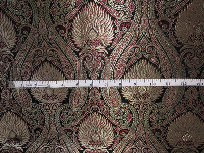 Brocade Heavy KING KHAB  Fabric  WITH METALIC GOLD  JACQUARD 36" WIDE available in 2 colors blood red and bottle green black  BRO983