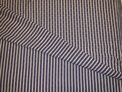 100% Cotton Poplin denim blue color dobby stripe  53" wide [18486]