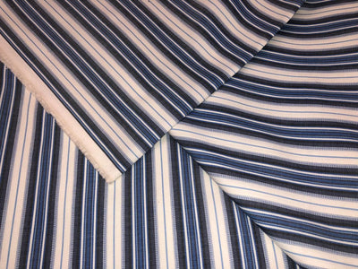 100% cotton poplin  twill weave blue /white stripe 56" wide [18385]
