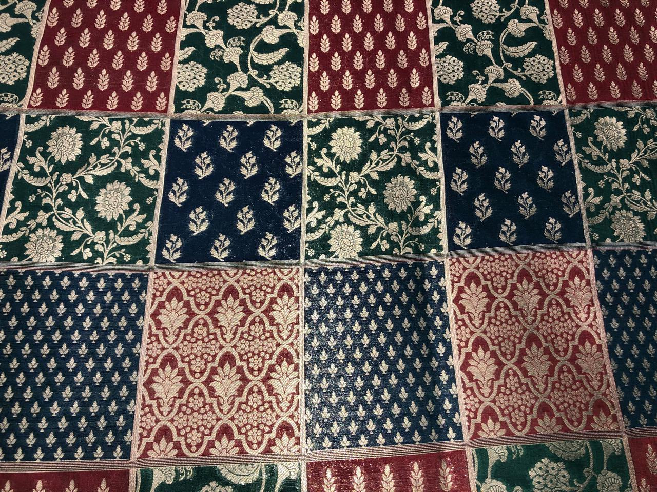 Silk Brocade fabric multi colors of  jacquard BRO1071 available in 8 different color combinations[BRO1071[]