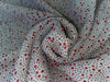 Silk chiffon printed fabric White with red and black dots  44" wide [15459]
