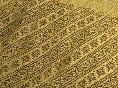 Silk Brocade fabric 44" gold  jacquard diagonal stripes of intricate self gold designs  BRO1063[2]