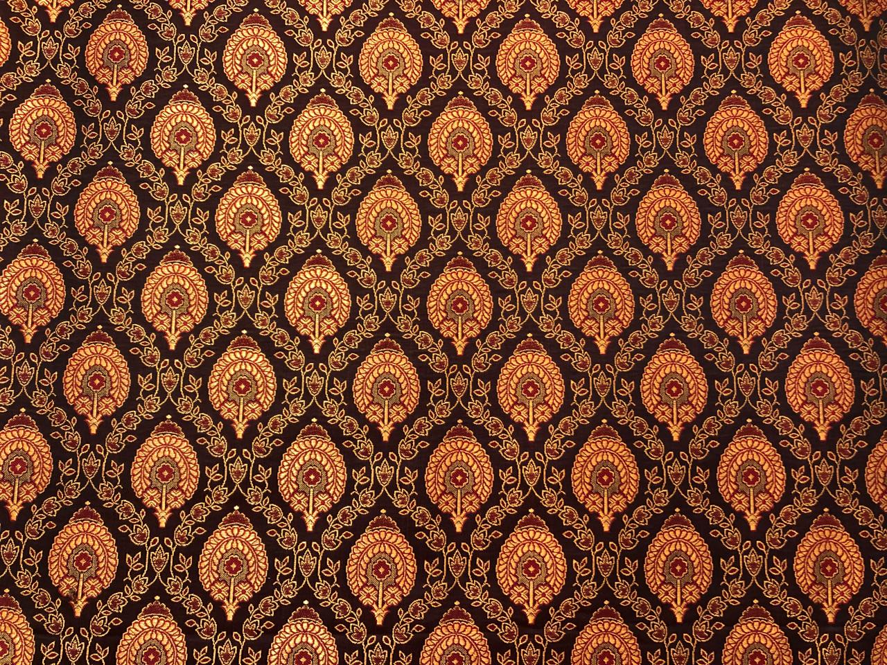 Silk Brocade fabric  44" wide available in 4 colors gold/orange/green and brown BRO901[1-4]