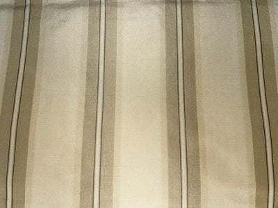 100% Pure Silk TAFETTA Fabric cream and beige color stripe 54&quot; wide.TAFS11[3]