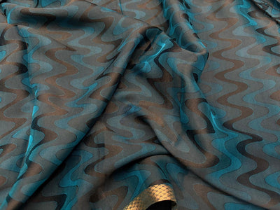100% silk crepe 16 momme JACQUARD two tones available in 3 colors teal/navy , green/burgundy ,red/gold 44" wide [18369/70/71]