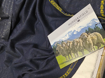 Suiting Billionaire  fabric 82 % sustainable bamboo x 18 % metallic lurex navy blue [17726]