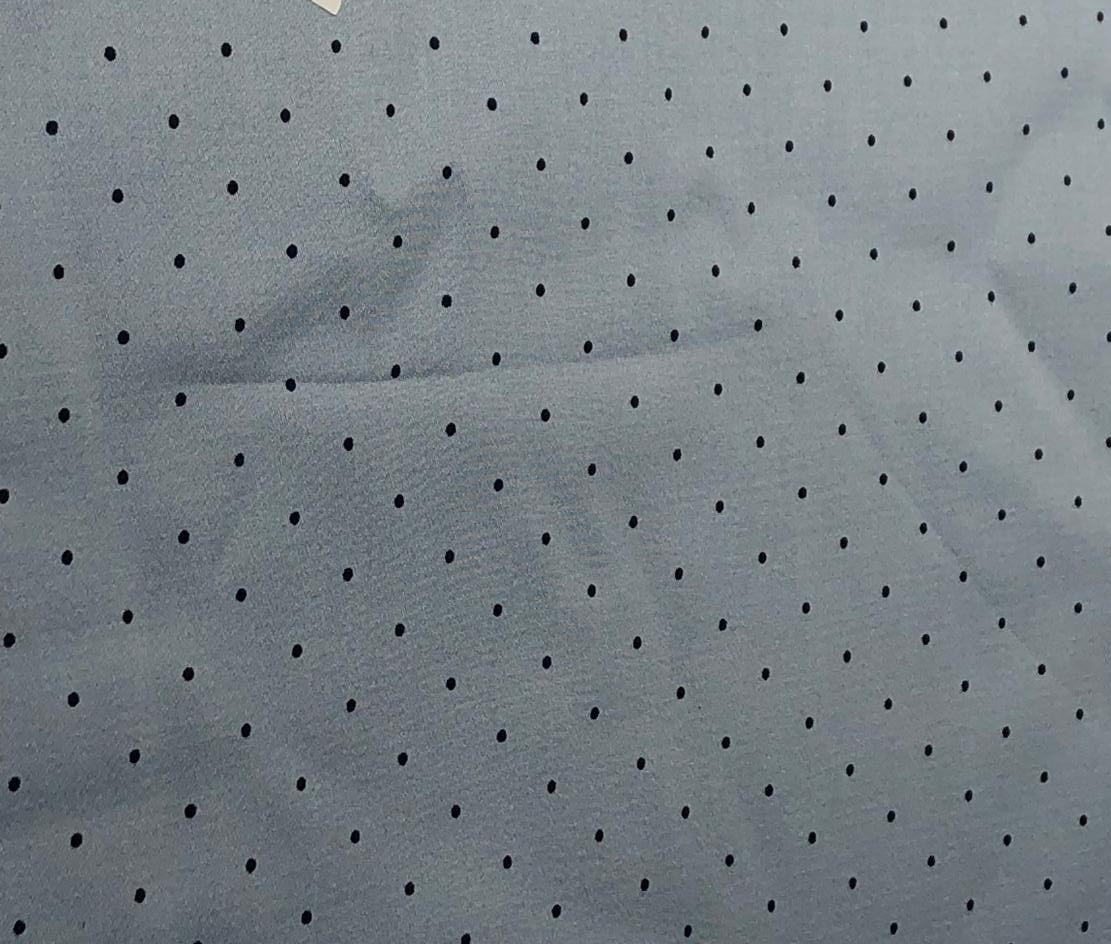 100% COTTON SATIN powder blue with black tiny dots  54" wide [17576]