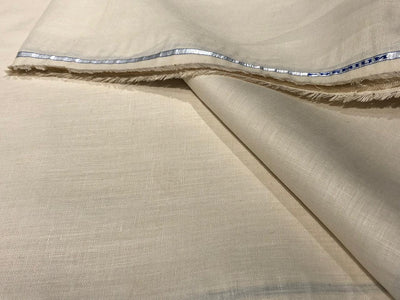100% Linen premium heavy 44lea  suiting fabric 58" wide available in 3 colors ivory tusk, peach ,and light olive
