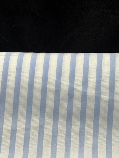 100% Cotton Poplin 58" wide blue  yarn dyed striped structured design  [17770]