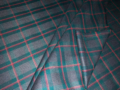 British Tweed Premium Suiting plaids Fabric 58" wide green,tan and burgandy[16969]
