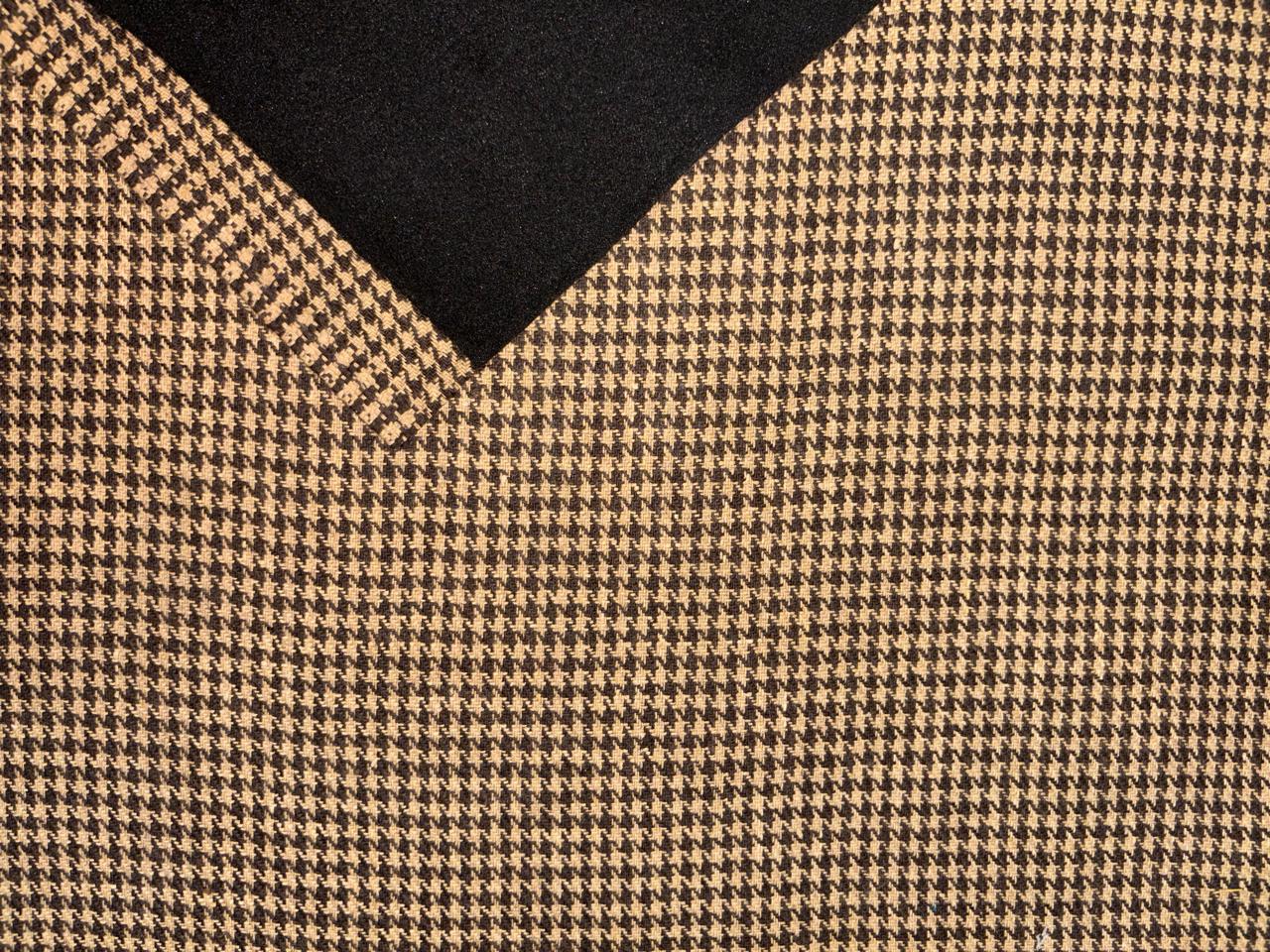 British houndstooth 30% wool blended suiting 58 inches wide fused with thin wool [18399]