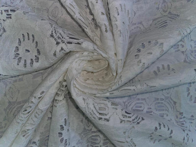 LACE: Rich  Lace Fabric 52" WHITE  IVORY [15183]