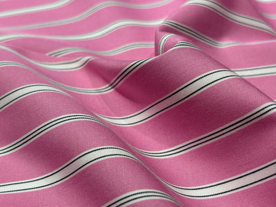 100% Cotton Poplin 58" wide stripes available in 2 colors pink and blue [17757/58]