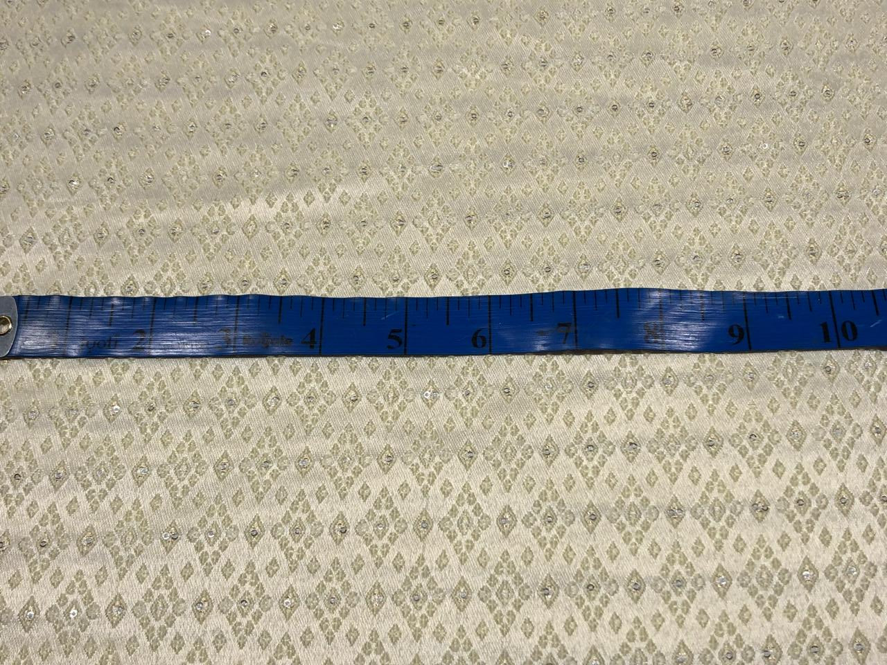 Silk Brocade fabric 56" ivory with self  jacquard and very subtle silver sequence BRO1061[2]