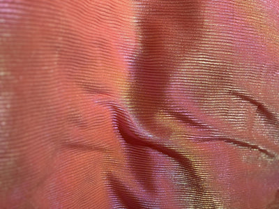 Pleated Rainbow Foil Fabric With Lycra 58'' Wide available in two colors barbie pink and candy pink [17249/50]