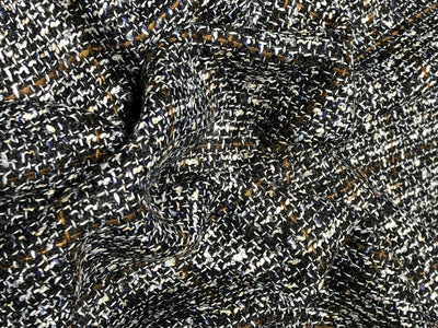 Suiting blended viscose ,poly, acrylic crepe 58" wide black, brown and white  [17718]