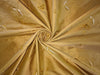 100% SILK DUPION GOLD WITH GOLD FLORAL VELVET EMBROIDERY 54&quot; DUPE47[2]