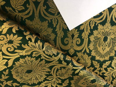 Silk Brocade fabric 44" wide Floral Jacquard available in 5 colors BRO 918 NAVY, GREEN ,DEEP BURGANDY,GOLD,RED[15714-15718]