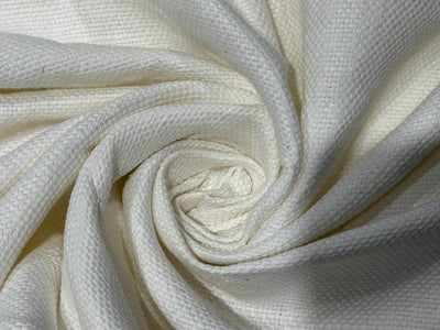 Linen Cotton fabric basket weave Ivory colour 54" wide [17787]