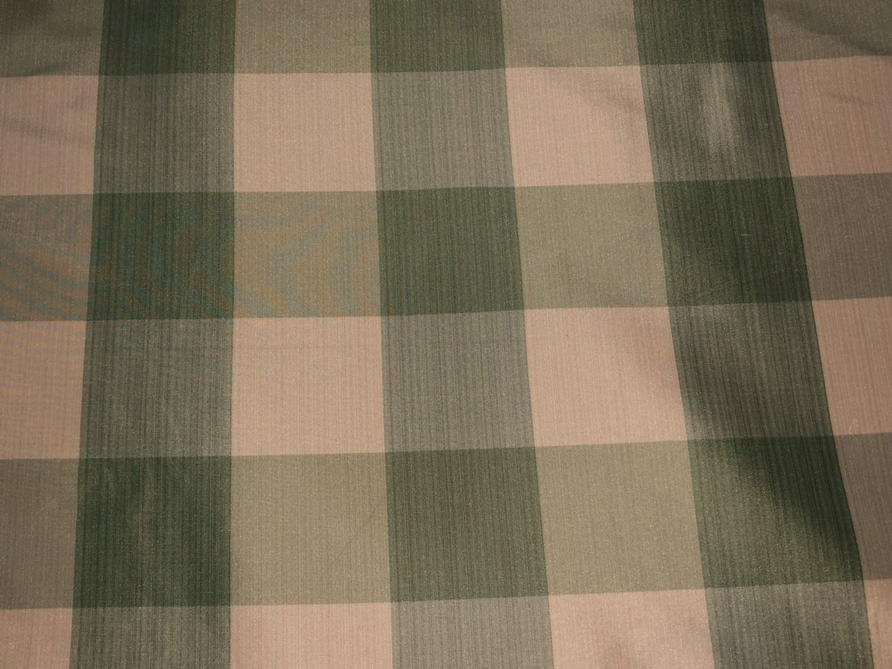 100% Silk tafetta plaids  pastel green,mint green, green and golden cream [tafnewc20roll]
