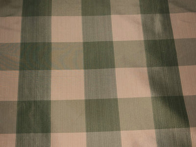 100% Silk tafetta plaids  pastel green,mint green, green and golden cream [tafnewc20roll]