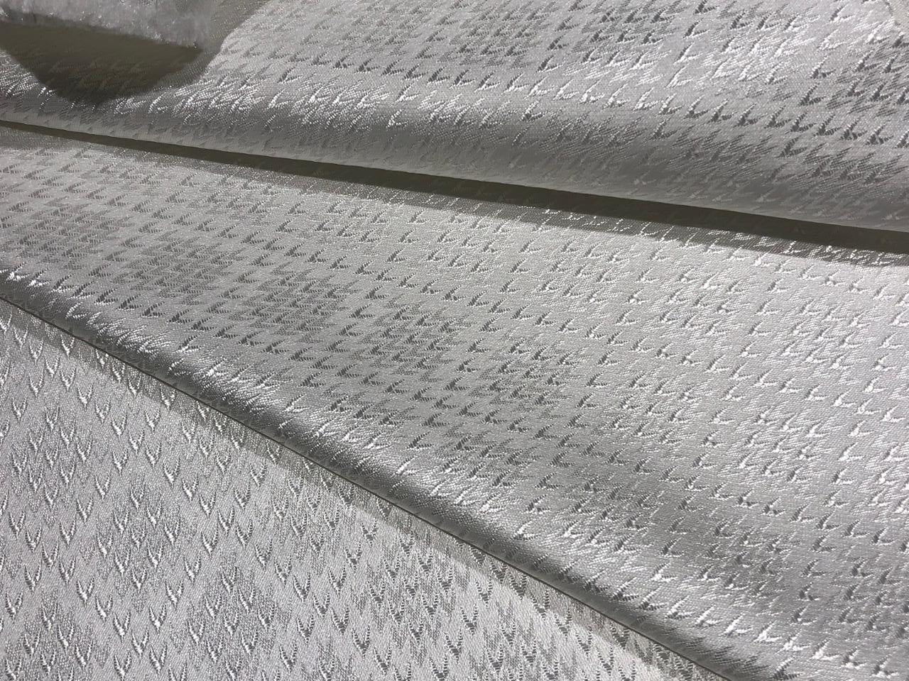 Silk Brocade fabric 56" white with self motif  jacquard BRO1062[2]