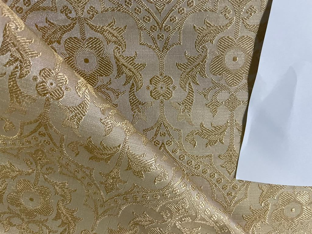 Silk Brocade Vestment Fabric Antique Gold color 44" wide BRO152[4]