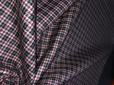 Light weight Suiting plaids TWEED Fabric 58" available in 5 colors BLACK WHITE DARK, RED BLACK, BEIGE BROWN, BLACK WHITE LIGHT,BLUE WHITE[15647-15650/15655]