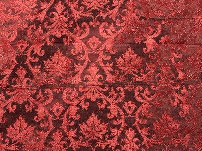Brocade fabric Wine  Red Colour 44" wide BRO72[1wine]