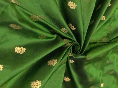 100% PURE Silk Brocade fabric with tiny floral motifs in gold available in 3 shades BRO1101[3/4/5]