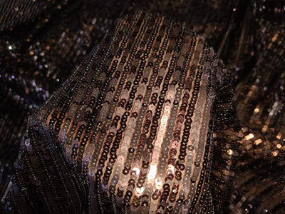Net Fabric with diagonal sequin lycra 58'' Wide available in 2 colors gold and copper bronze [15685/86]