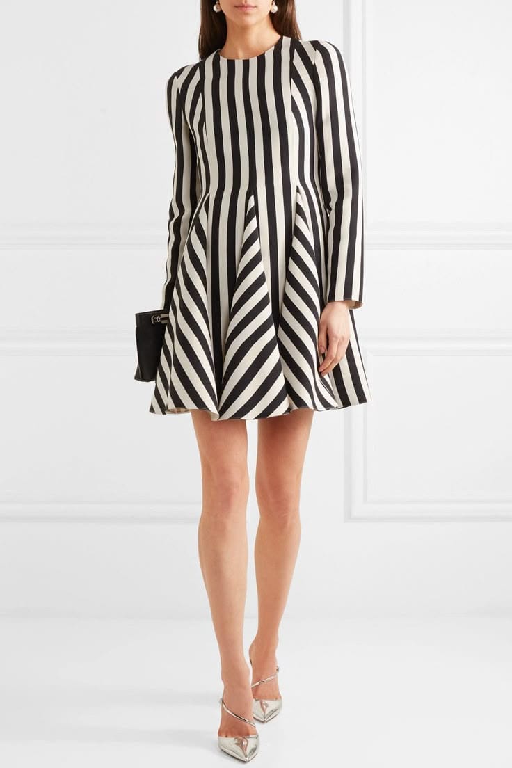 Linen  Cotton fabric black and white stripes 58" wide[17767]