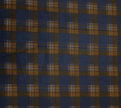 100% cotton plaids royal blue ,white and brown 56" wide [18345]