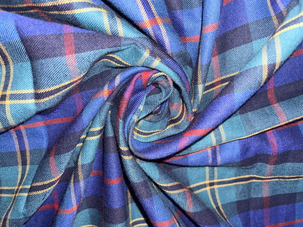 100% Cotton Twill fabric Multi color Plaids 58" wide