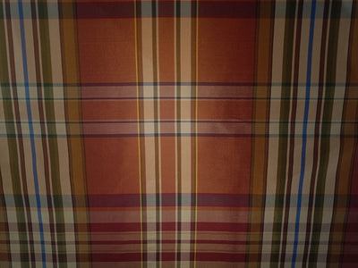 100%silk taffeta fabric multi color plaidsTAFC65[4] 54&quot; wide TAFC65[4]