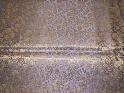Silk Brocade fabric  lavender with white gold  jacquard BRO1074[1]