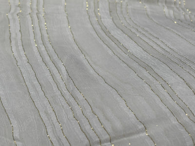 Cotton viscose crush chiffon with satin and lurex stripe fabric 44" wide [17780]